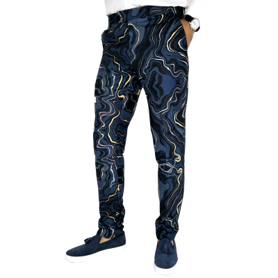 GIOVANNI PERA Spodnie męskie kolorowe chinosy ekskluzywne fale, słoje | Sklep GriShop.eu | Spodnie