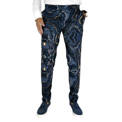GIOVANNI PERA Spodnie męskie kolorowe chinosy ekskluzywne fale, słoje | Sklep GriShop.eu | Spodnie